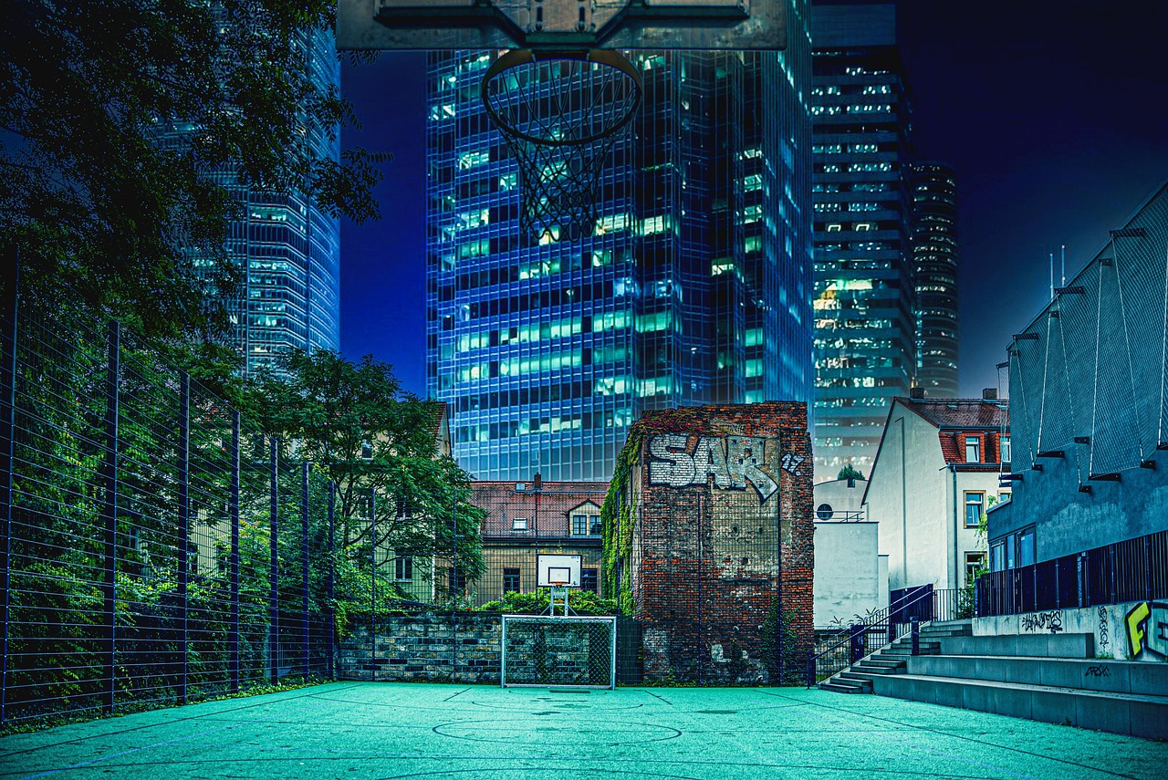 tennis court, city, basketball court, urban, steampunk, night, evening, basketball court, basketball court, basketball court, basketball court, basketball court